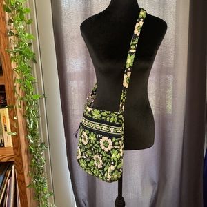 Vera Bradley triple cross body purse with matching wallet in the print lucky you